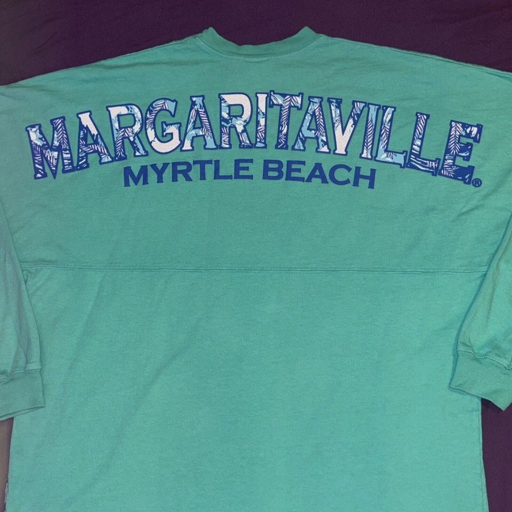 Margaritaville Spirit Jersey Teal Myrtle Beach Long Sleeve‎ Crewneck Large